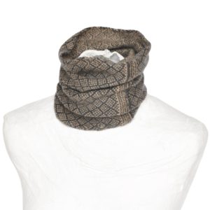 Camel and Charcoal Tiles Cashmere Cowl 1