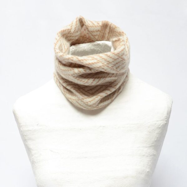 cream and beige cashmere cowl 1