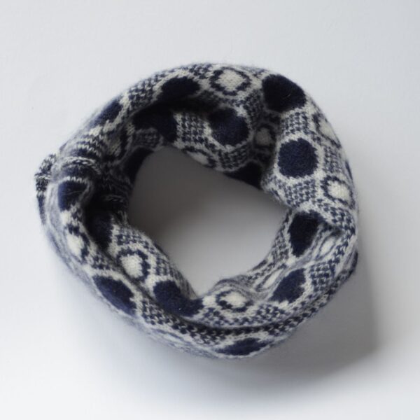 navy pebble cashmere cowl 2