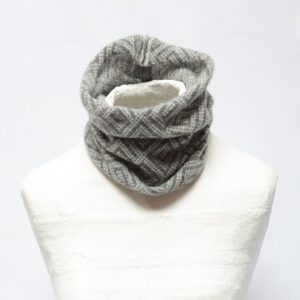 pearl grey and cream cashmere cowl 1