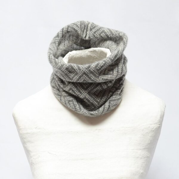 pearl grey and cream cashmere cowl 1